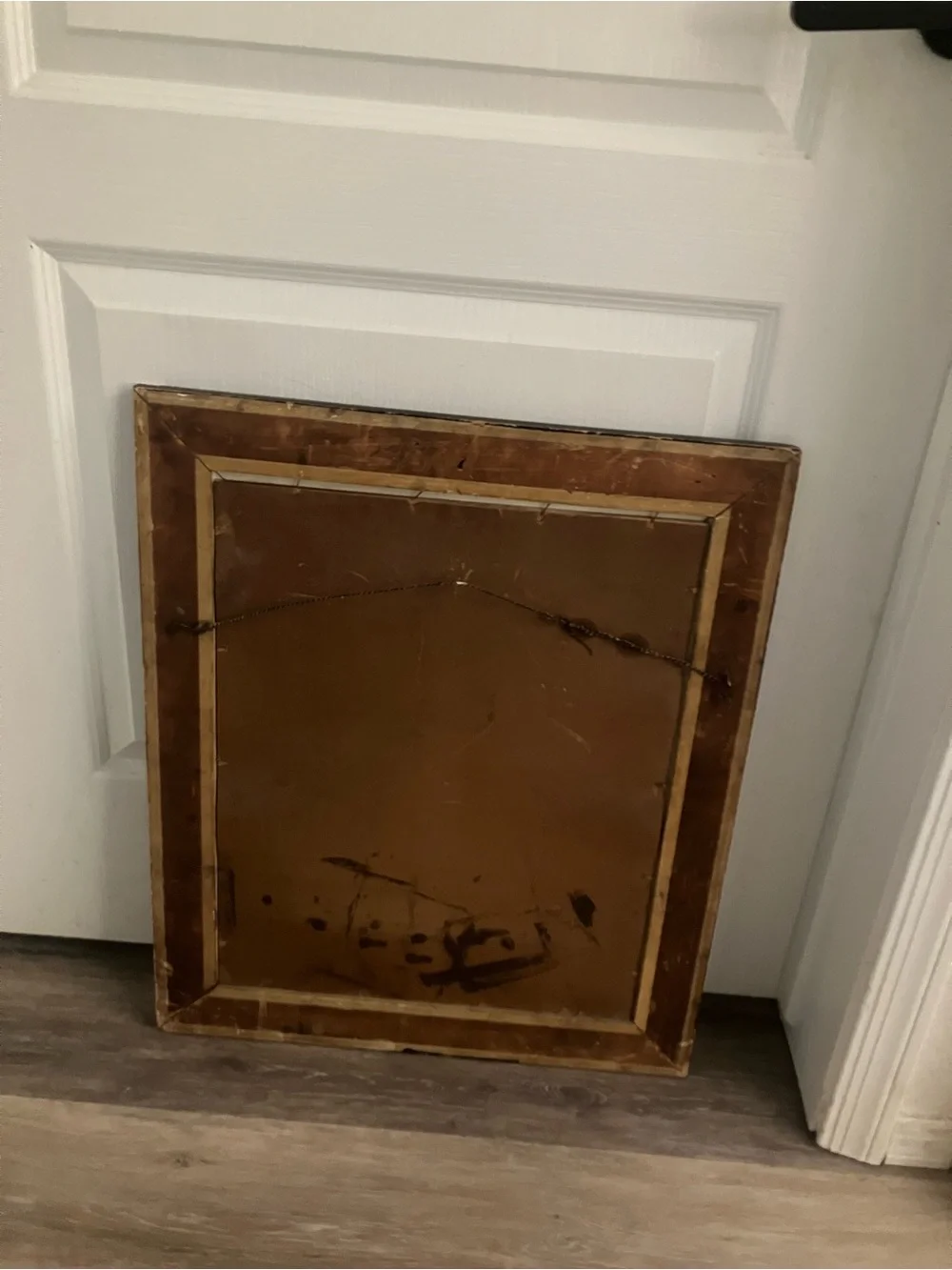 Framed Antique Portrait of FDR in Brown  Frame